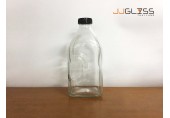 Juice Bottle 1L. (PLASTIC CAP) - 1,000ml. Round Bottle Glass Black